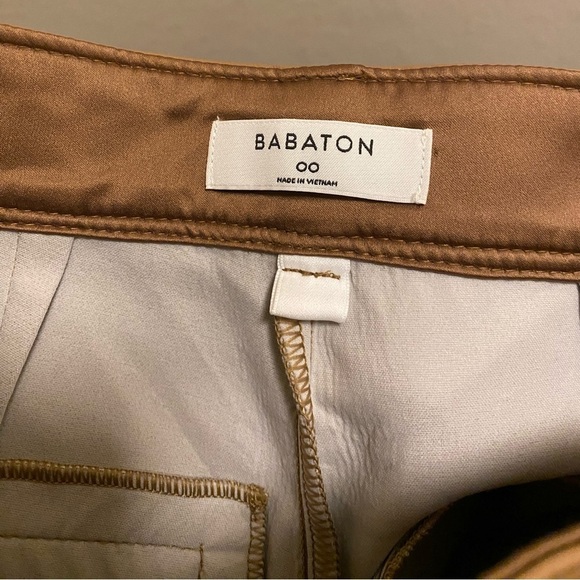 Aritzia Babaton Vegan Leather Command Cropped Pant In Camel Size 00 - Picture 6 of 12